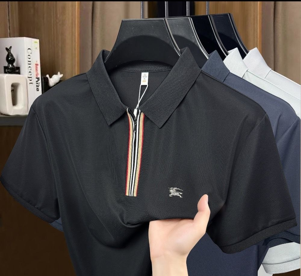 تیشرت نیم زیپ یقه دار مانتیگل برند BURBERRY باربری